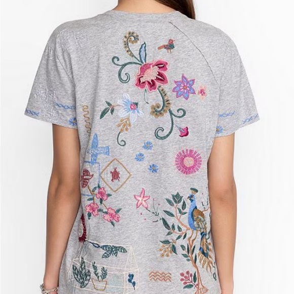 JOHNNY WAS HEATHER GREY TEE SHIRT - Picture 2 of 5